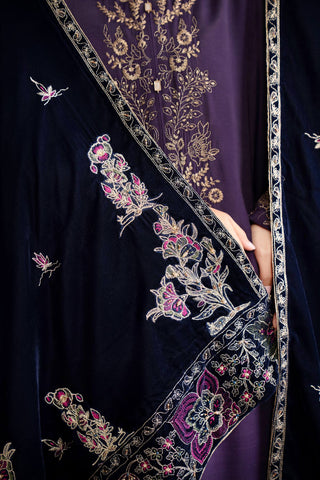 1 Piece Blue Embroidered Shawl (AV0036)