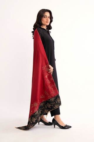 1 Piece Maroon Embroidered Shawl (AA5453)