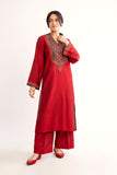 2 Piece Red Embroidered Suit (BA0137)