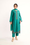 3 Piece Sea Green Embroidered Suit (BA0142)