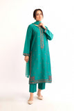 3 Piece Sea Green Embroidered Suit (BA0142)