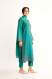 3 Piece Sea Green Embroidered Suit (BA0142)