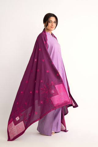 1 Piece Purple Embroidered Shawl (BS0041)