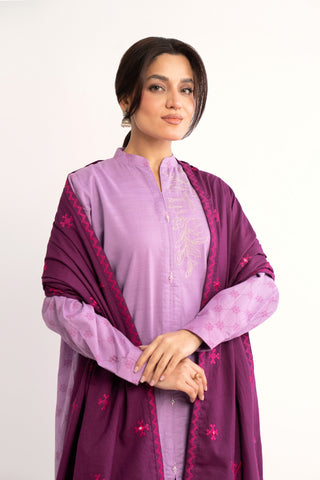 1 Piece Purple Embroidered Shawl (BS0041)