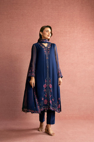 3 Piece Chiffon Embroidered Suit (FL0001)