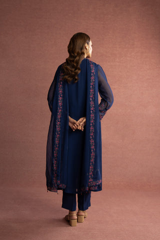 3 Piece Chiffon Embroidered Suit (FL0001)