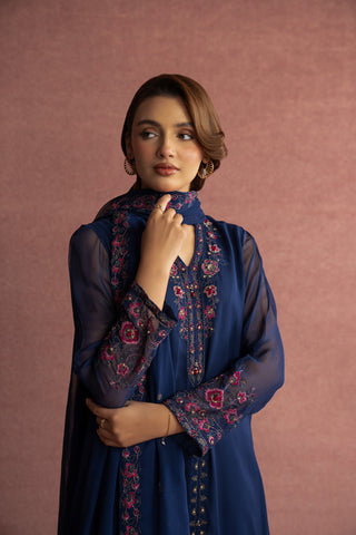 3 Piece Chiffon Embroidered Suit (FL0001)