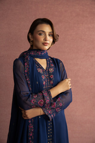 3 Piece Chiffon Embroidered Suit (FL0001)