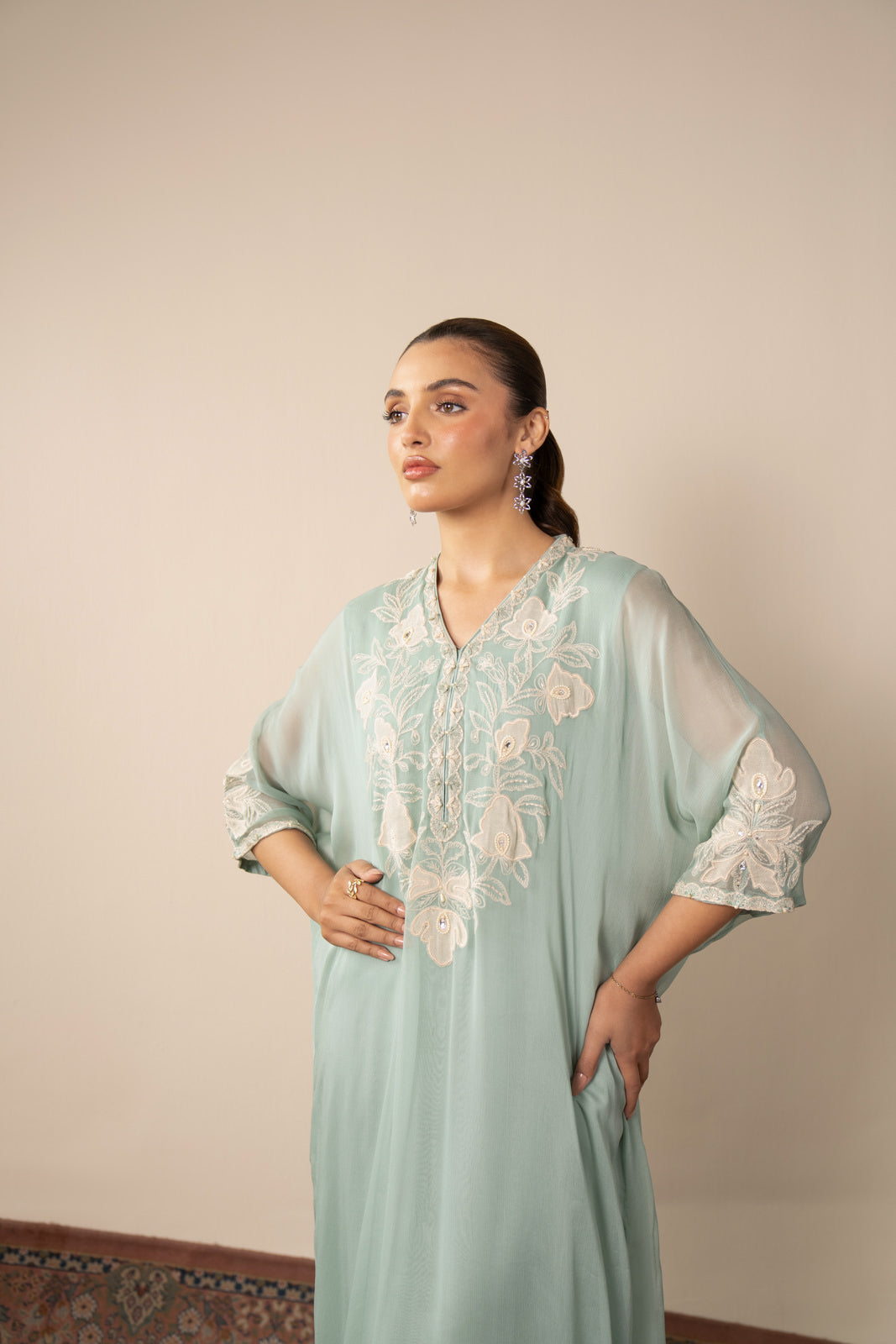 1 Piece Chiffon Embroidered Shirt (FS0008)