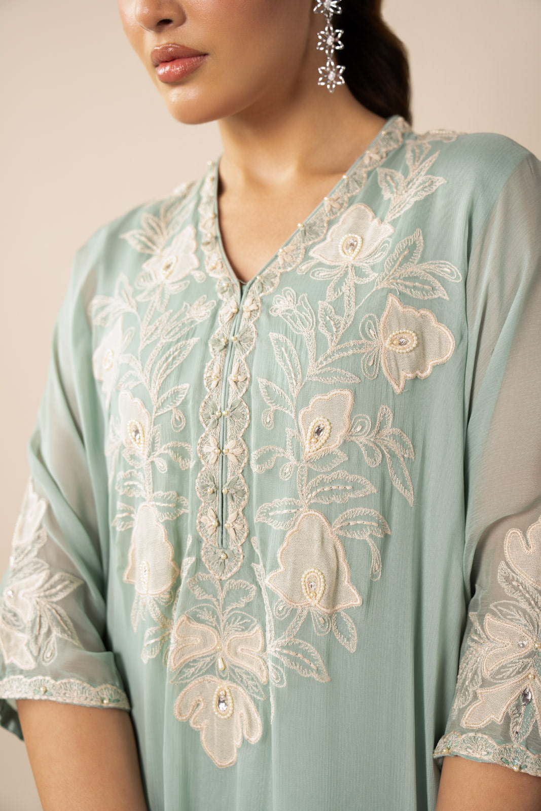 1 Piece Chiffon Embroidered Shirt (FS0008)