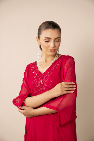 1 Piece Chiffon Embroidered Shirt (FS0006)