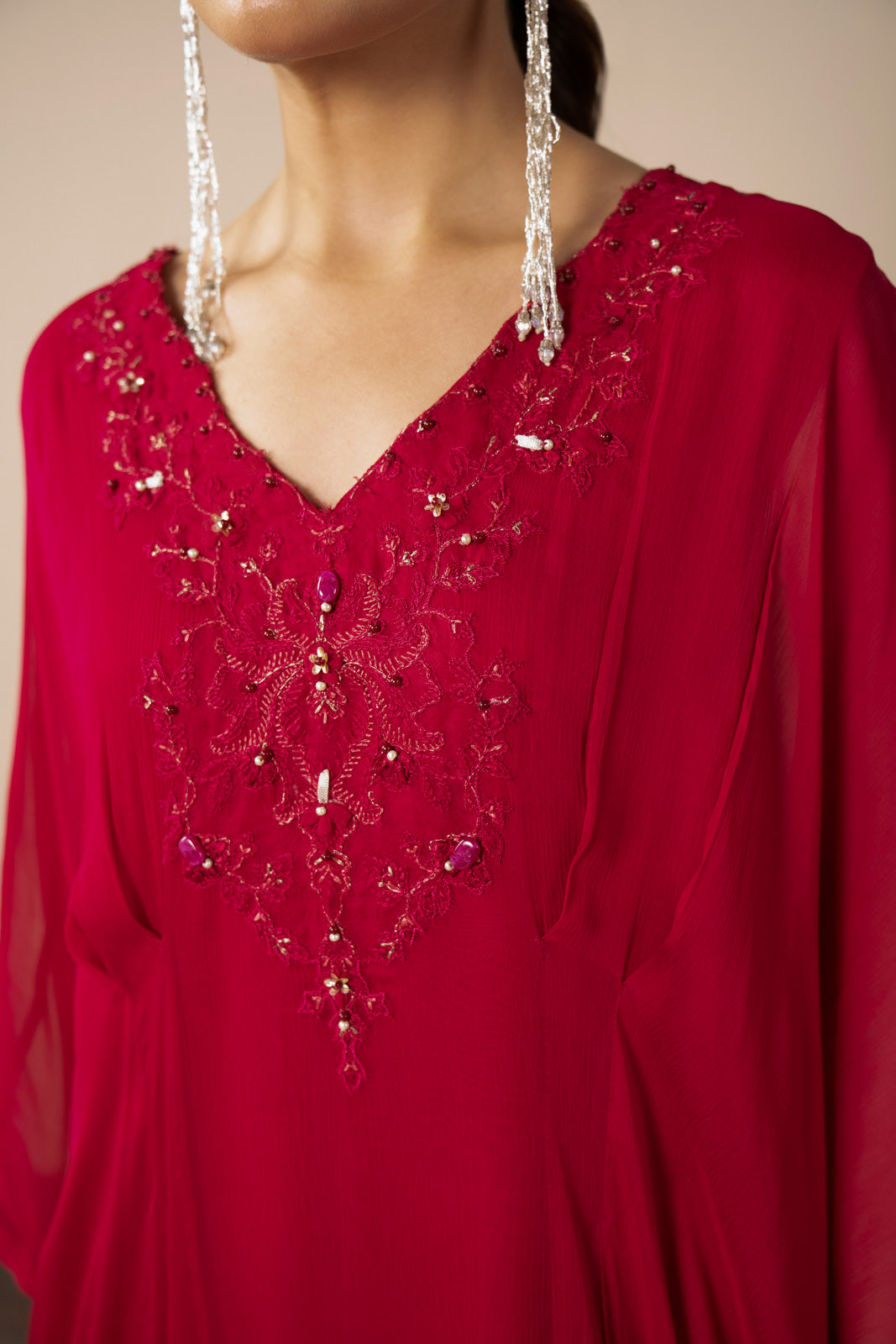 1 Piece Chiffon Embroidered Shirt (FS0006)