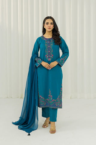 3 Piece Cotton Rip Stop Embroidered Suit (CS0041)