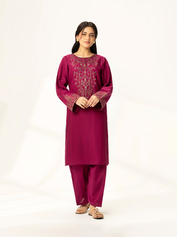 2 Piece Plum Embroidered Suit (BA0144)