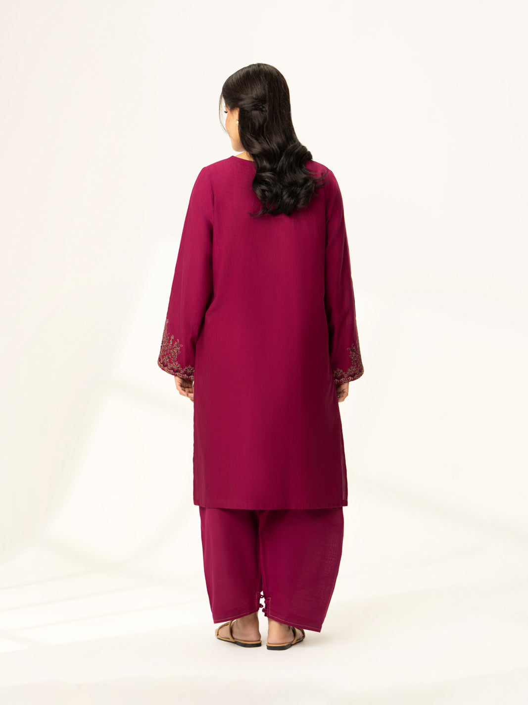 2 Piece Plum Embroidered Suit (BA0144)