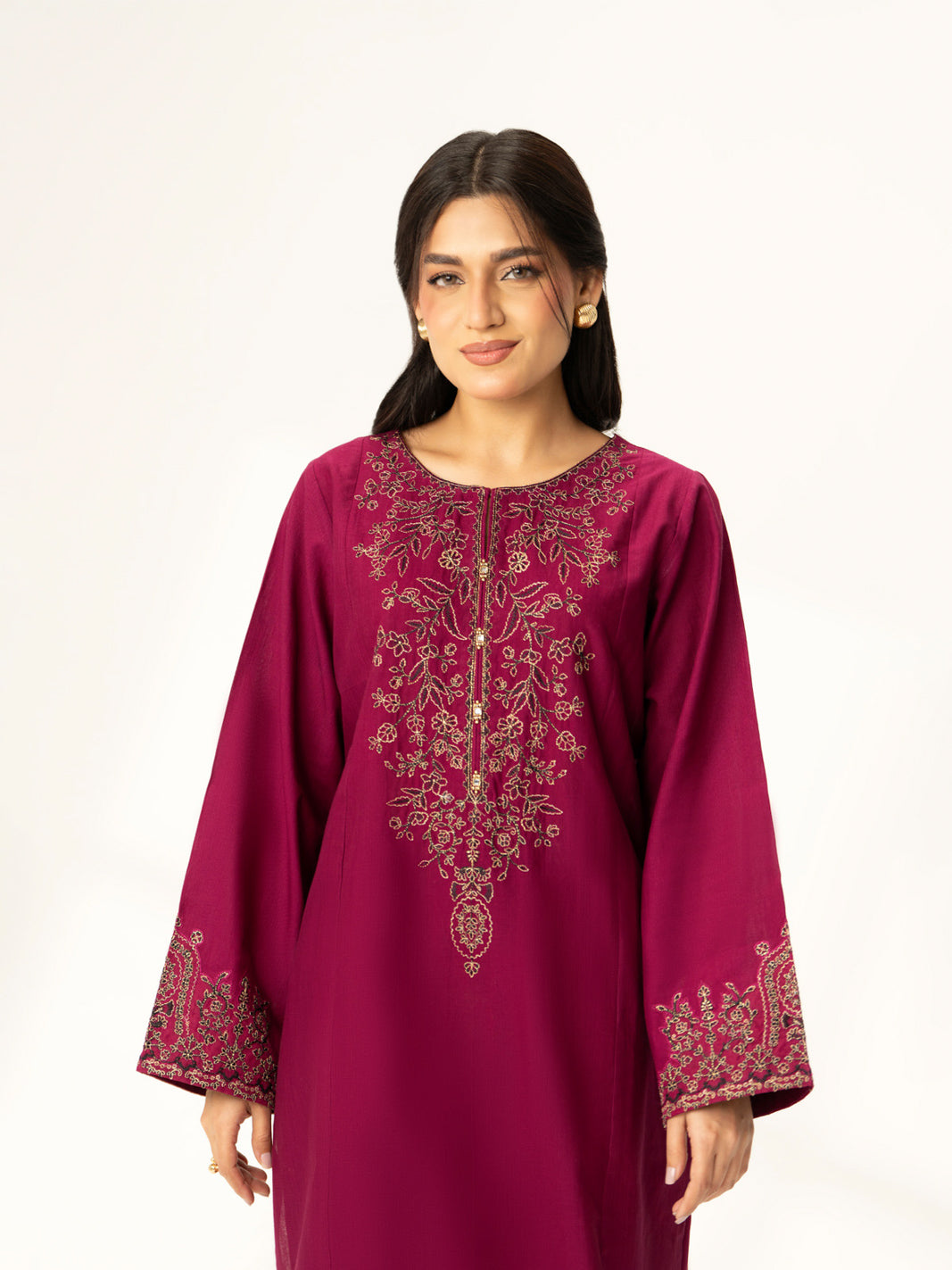 2 Piece Plum Embroidered Suit (BA0144)