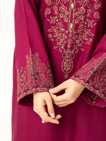 2 Piece Plum Embroidered Suit (BA0144)