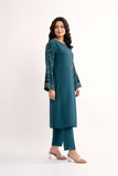 2 Piece Teal Embroidered Suit (AS0477)