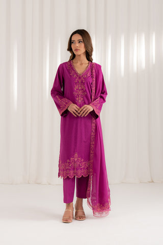 3 Piece Net Embroidered (CS0096)