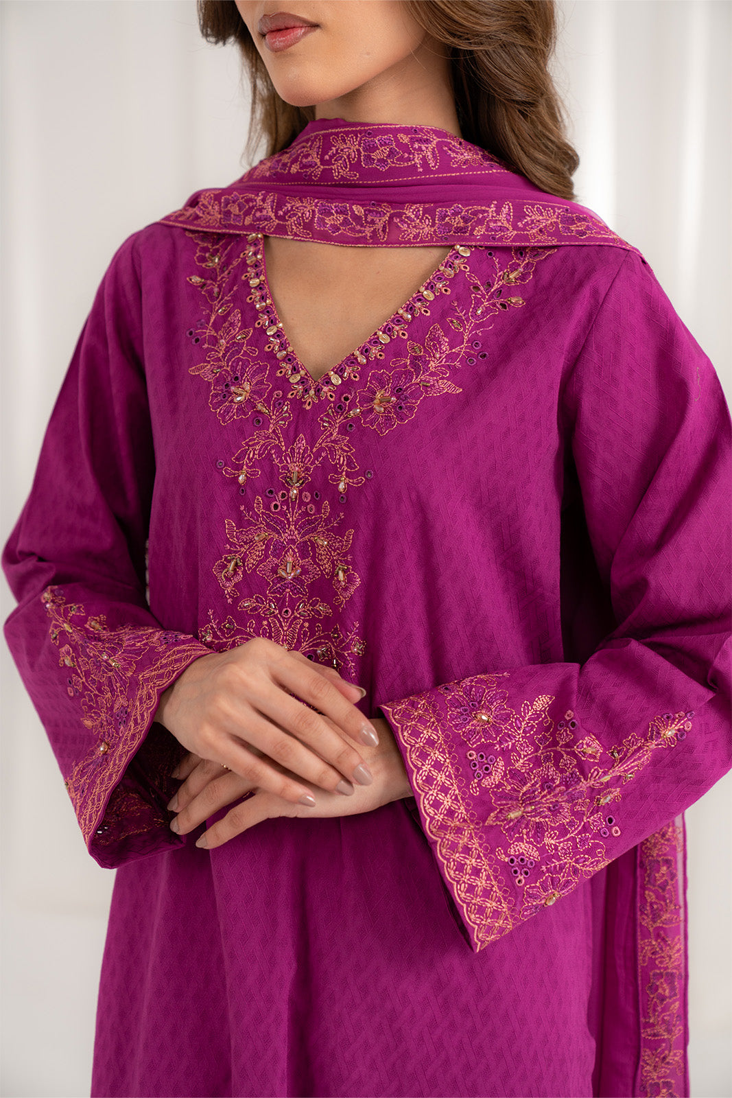 3 Piece Net Embroidered (CS0096)