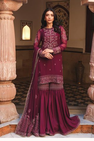 3 Piece Chiffon Embroidered Unstitched Suit (AU0010)