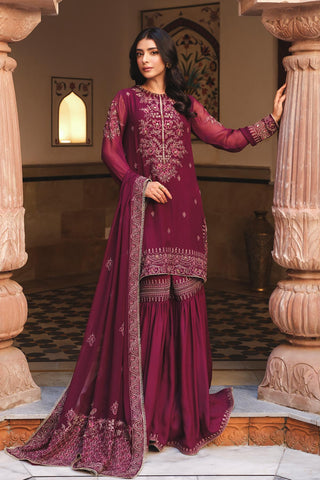 3 Piece Chiffon Embroidered Unstitched Suit (AU0010)