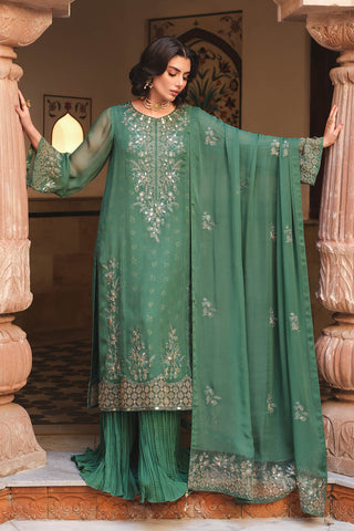 3 Piece Chiffon Embroidered Unstitched Suit (AU0003)