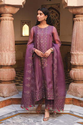 3 Piece Organza Embroidered Unstitched Suit (AU0005)