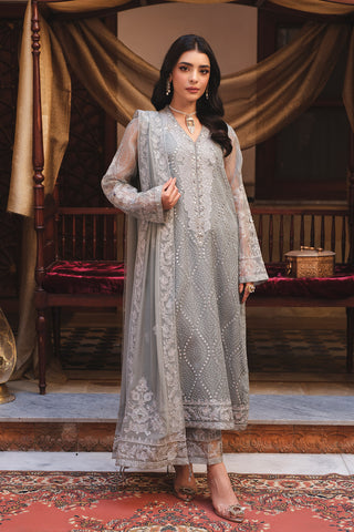 3 Piece Organza Embroidered Unstitched Suit (AU0008)