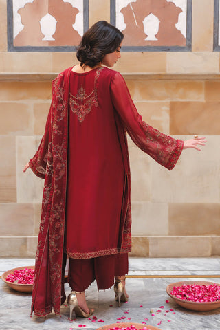 3 Piece Chiffon Embroidered Unstitched Suit (AU0014)