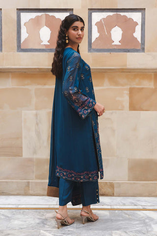 3 Piece Chiffon Embroidered Unstitched Suit (AU0009)