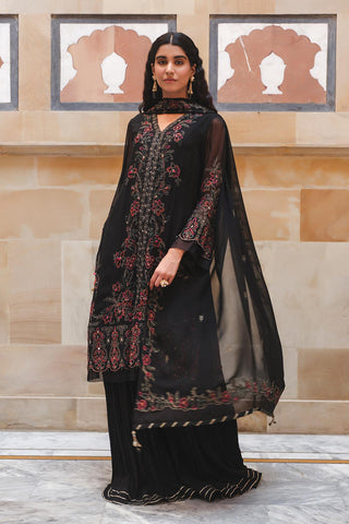 3 Piece Chiffon Embroidered Unstitched Suit (AU0011)