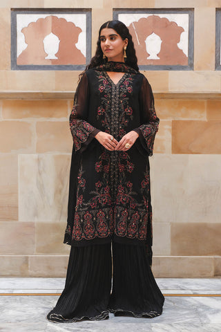 3 Piece Chiffon Embroidered Unstitched Suit (AU0011)