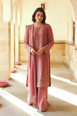 3 Piece Chiffon Embroidered Unstitched Suit (AU0007)