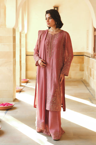 3 Piece Chiffon Embroidered Unstitched Suit (AU0007)