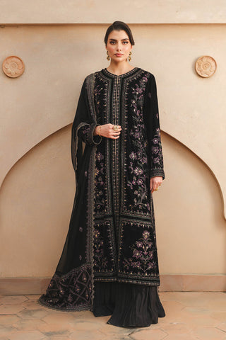 3 Piece Velvet Embroidered Unstitched Suit (AU0001)