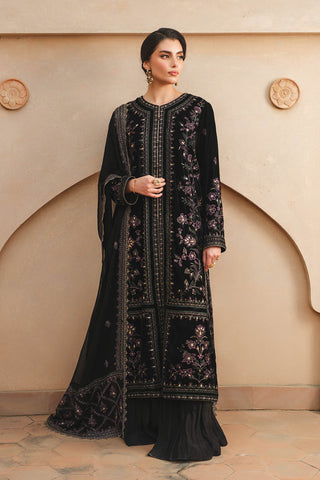 3 Piece Velvet Embroidered Unstitched Suit (AU0001)