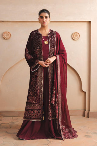 3 Piece Velvet Embroidered Suit (AU0019)