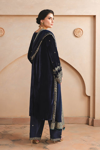 3 Piece Velvet Embroidered Unstitched Suit (AU0006)