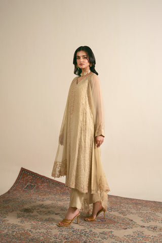 3 Piece Chiffon Embroidered Suit (FL0013)