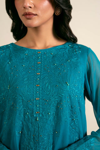 1 Piece Chiffon Embroidered Shirt (FS0017)