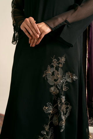 2 Piece Polyester Chiffon Embroidered Suit (FS0022)