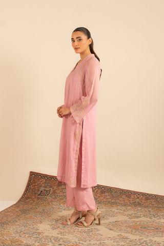 2 Piece Chiffon Embroidered Suit (FS0016)