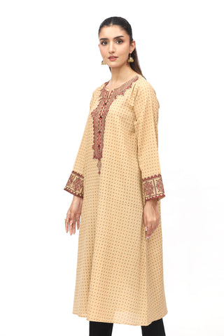 1 Piece Printed Lawn Karandi Embroidered Shirt  (HB1177)