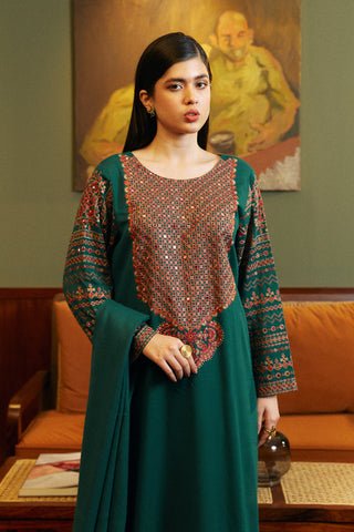 3 Piece Cotton Karandi Embroidered Suit (BA0089)