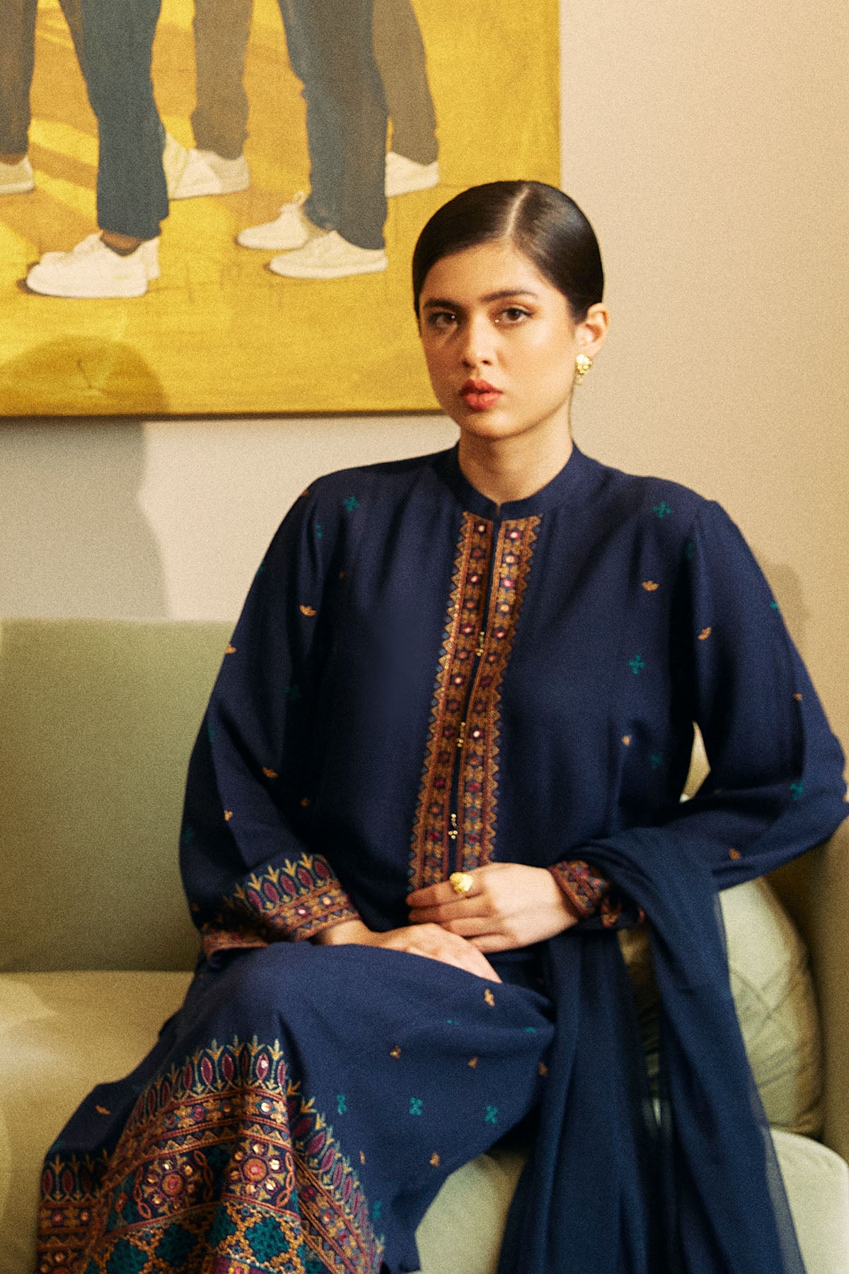 3 Piece Lawn Karandi Embroidered Suit (BA0132)