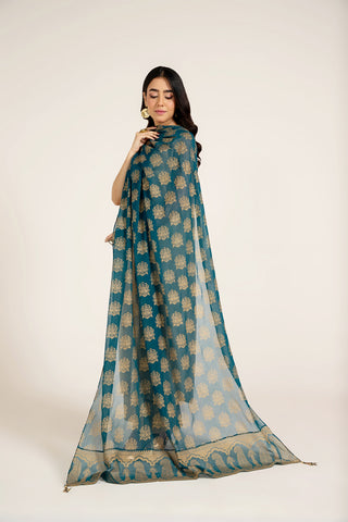 1 Piece Chiffon Printed & Tasselling Dupatta  (AA5340)