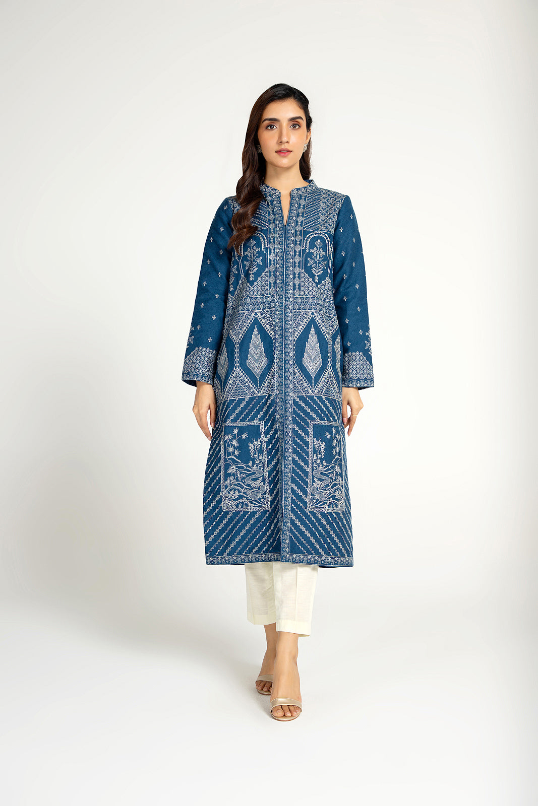 1 Piece Cotton Karandi Embroidered Jacket (BB9513)