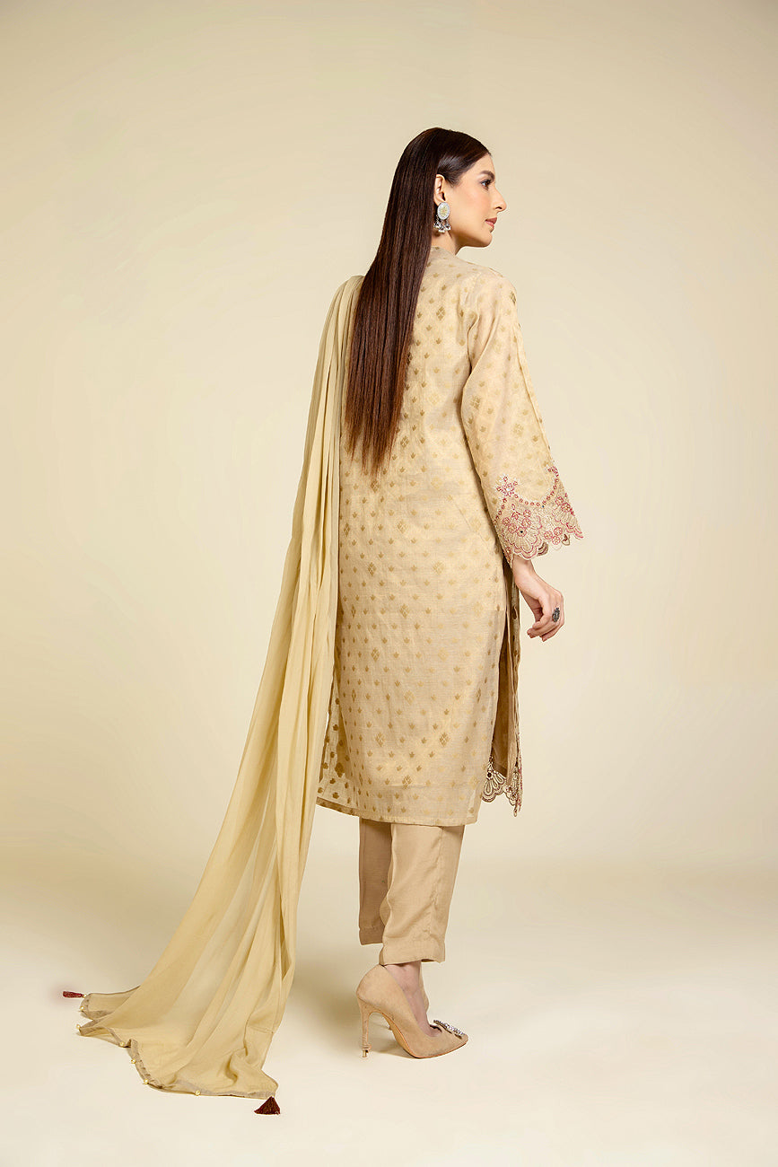 3 Piece Masoori Jacquard Embroidered Suit (BA0009)