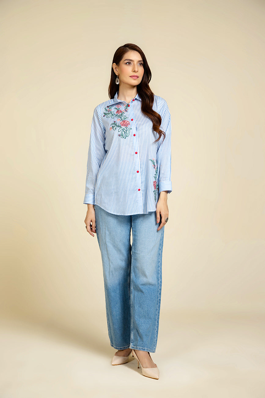 1 Piece Printed Lawn Embroidered Shirt (BZ0069)